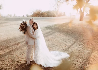 Bride and Groom Hugging