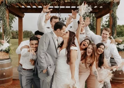 Wedding Pergola with Wedding Party