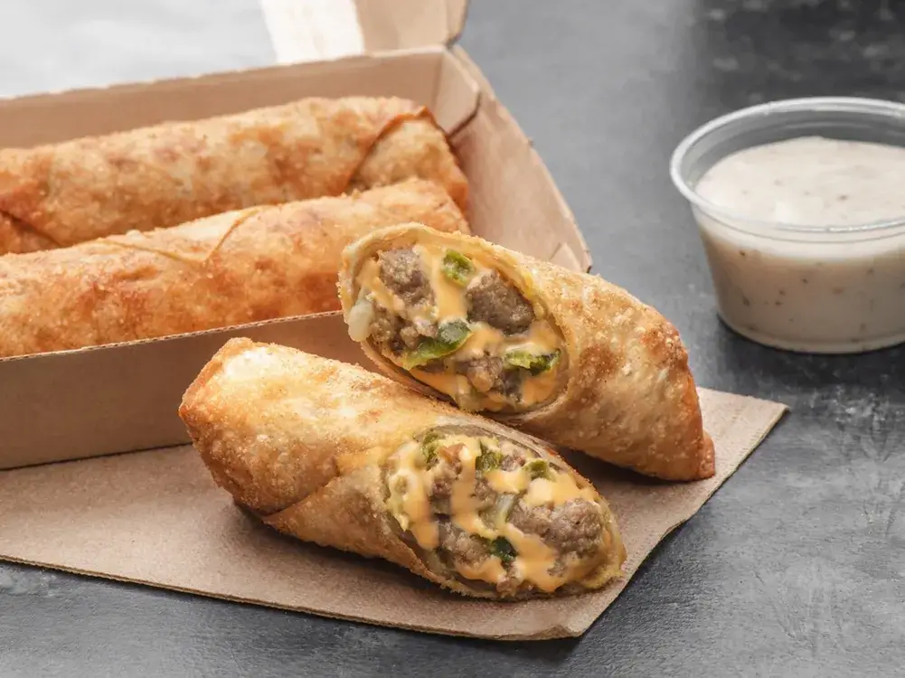 philly-cheesesteak-egg-rolls Philly Cheesesteak egg rolls