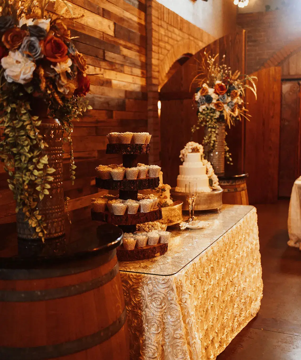 Customized Cake Tables Decorated cake table in reception space