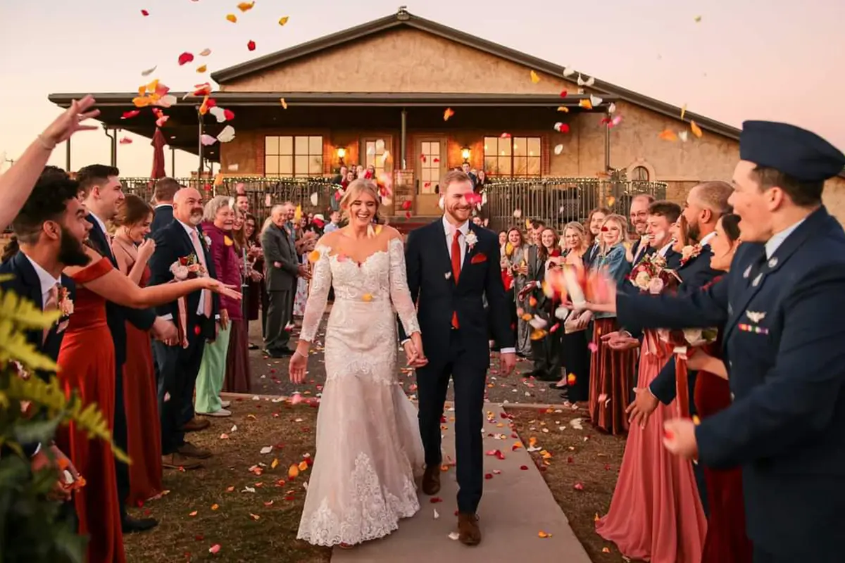 Dried petal wedding send off