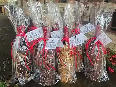 chocolate-dipped wine bottles